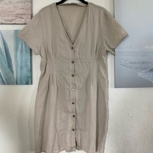 MANGO beige linen dress